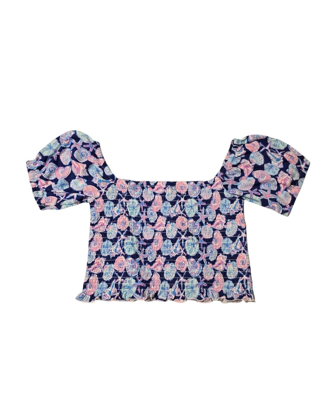 Simply Southern Smocked Square-Neck Crop Top